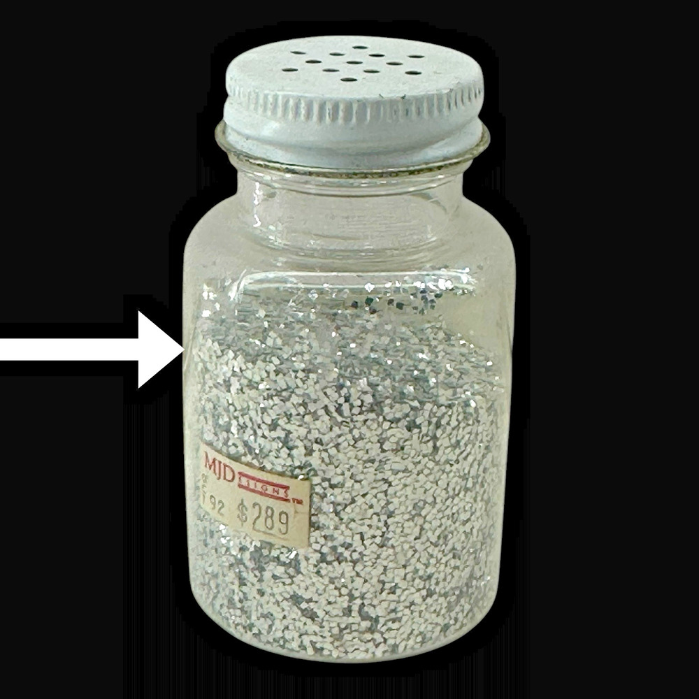 1990s Westrim Chunky Glitter SILVER Non-Tarnish 2oz. Partial Bottle 60% Full VTG